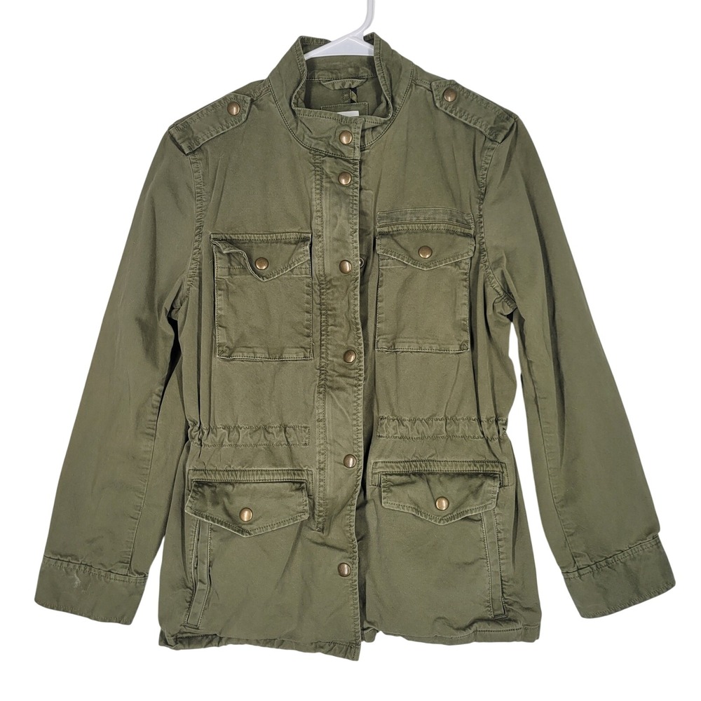 Gap Womens Utility Field Jacket Olive Green Cotton Twill XS RN54023